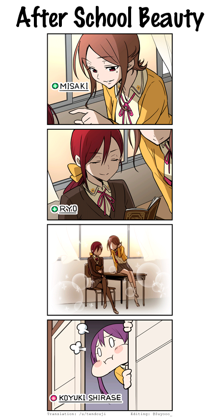hello and welcome back to the touou revue starlight au. take a seat.
ahem.
koyuki is both hikari and mahiru, and ryo is karen.
thank you for attending this brief presentation.