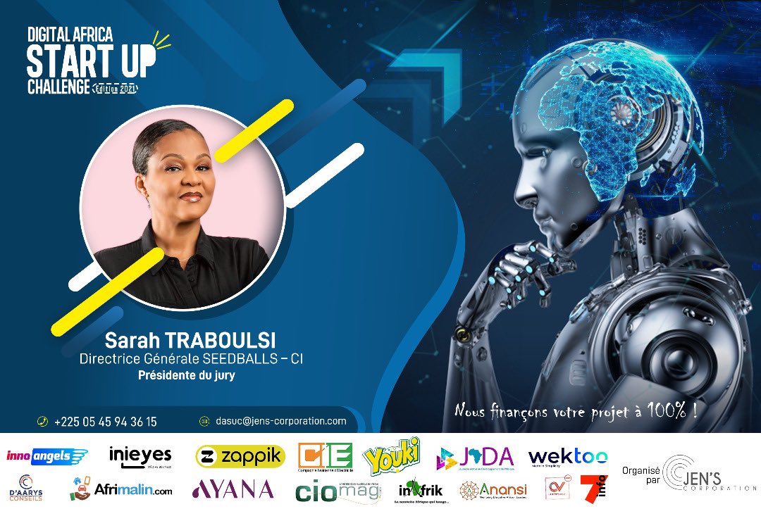 #DigitalAfricaStartUpChallenge 
Honorée d’avoir été choisie par @JensCorporation et Jessica Nguessan  pour être Présidente du jury du Digital Africa Start Up Challenge ce 25 Juin. 
#Integrité #Neutralité #Independance #Faisabilite #TransitionNumerique #TransitionEcologique