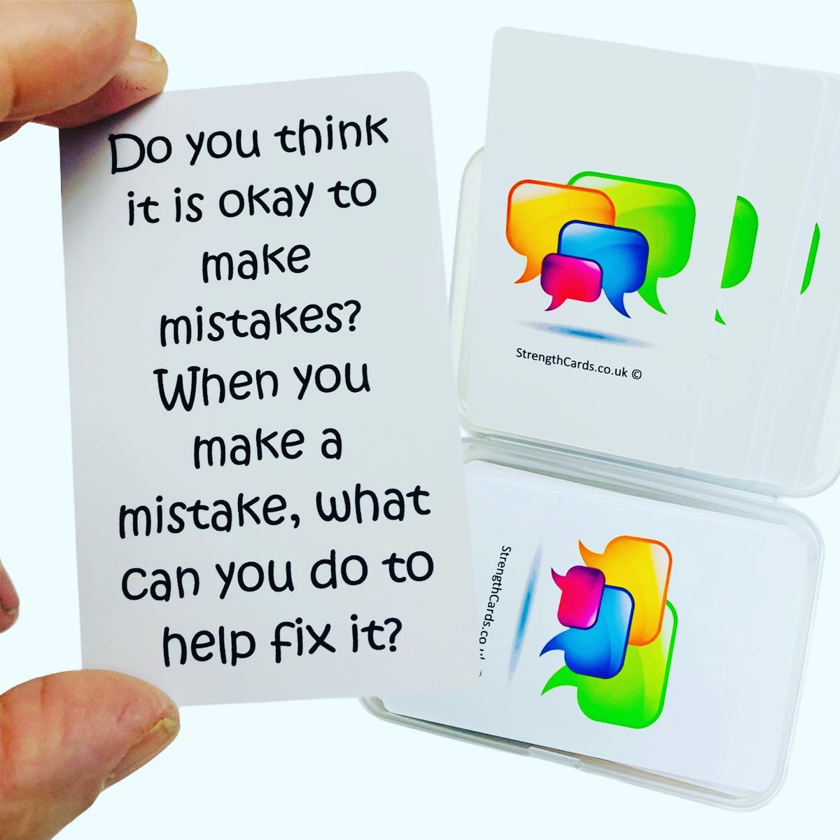 Is it okay to make mistakes? 
Yes!
making mistakes &amp; having the ability to recover from a setback is part of learning &amp; building resilience.

It’s important children know that making a mistake doesn’t mean failing.
Conversation cards to build a child’s emotional development.
