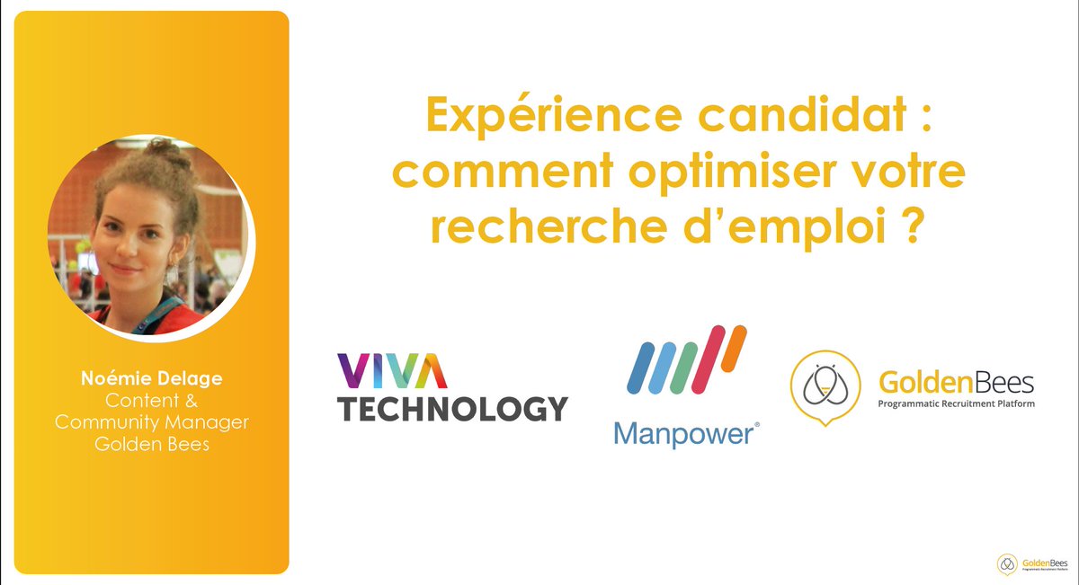 [ Viva Technology 🚀 ] Rendez-vous demain à 14h40 sur le Lab <a href="/ManpowerFrance/">Manpower France</a> pour parler Expérience Candidat 🗣️

<a href="/DlgNoemie/">Noemie Delage 🎨</a>, community manager, présentera notre solution <a href="/Wan2bee_Job/">Wan2bee</a>, l'assistant virtuel qui postule pour les candidats 🤩

#Vivatech #RH #Ressourceshumaines