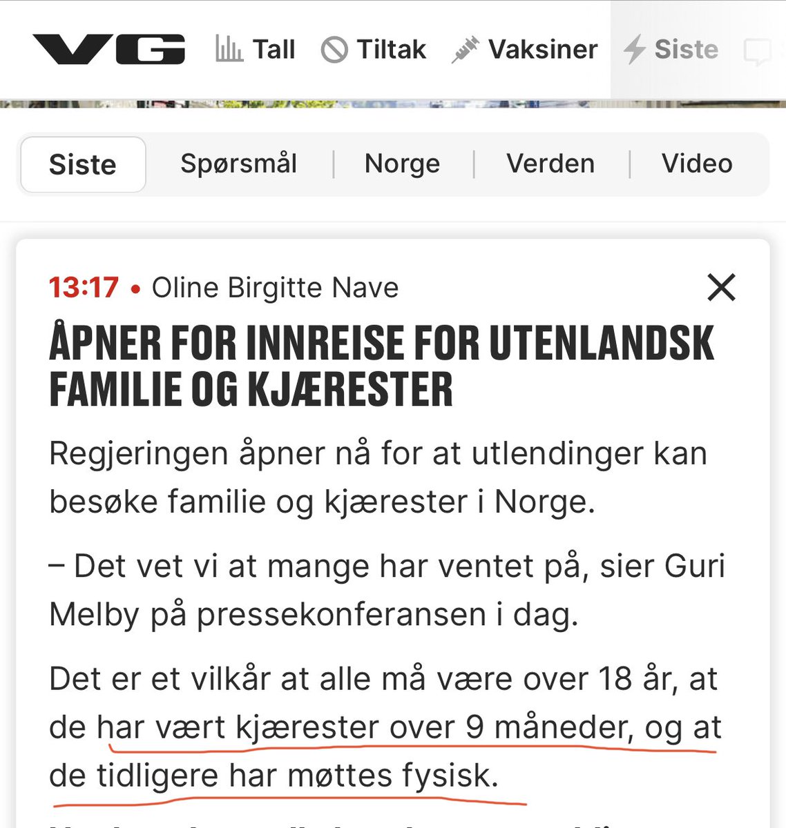 Kontrollen på Gardermoen:
-og du har liksom vært kjæreste med han derre der i over 9 måneder?
-ja
-med han der liksom, i 9 måneder???
-jeg vet
-og dere har møttes fysisk, hø hø?
-til en viss grad 
-og dere er fortsatt sammen?
-nei, ikke fra nå av