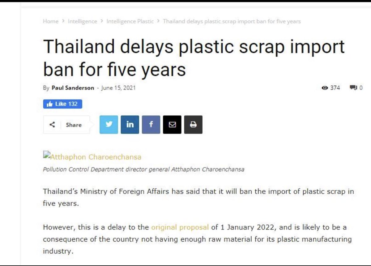 Tayland plastik atık ithalatını 5 yıl daha erteledi, sistem aynı, aklın yolu bir✨ Global pazarda Türkiye’nin iyi bir aktör olarak kalması bu yasağın tekrar gözden geçirilmesine bağlı✨!!! #copdegilhammadde  <a href="/murat_kurum/">Murat KURUM</a>