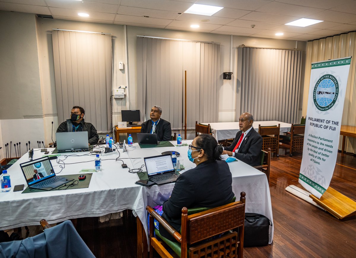 josuam's tweet photo. "The Fijian Parliament’s ability to continue parliamentary business amidst the COVID-19 pandemic is attributed to the timely investments in its e-parliament initiative..." virtual communications.” – H.E Hon. Speaker, Ratu Epeli Nailatikau at #Wep21 @fijiparliament https://t.co/gVEz7aqNek
