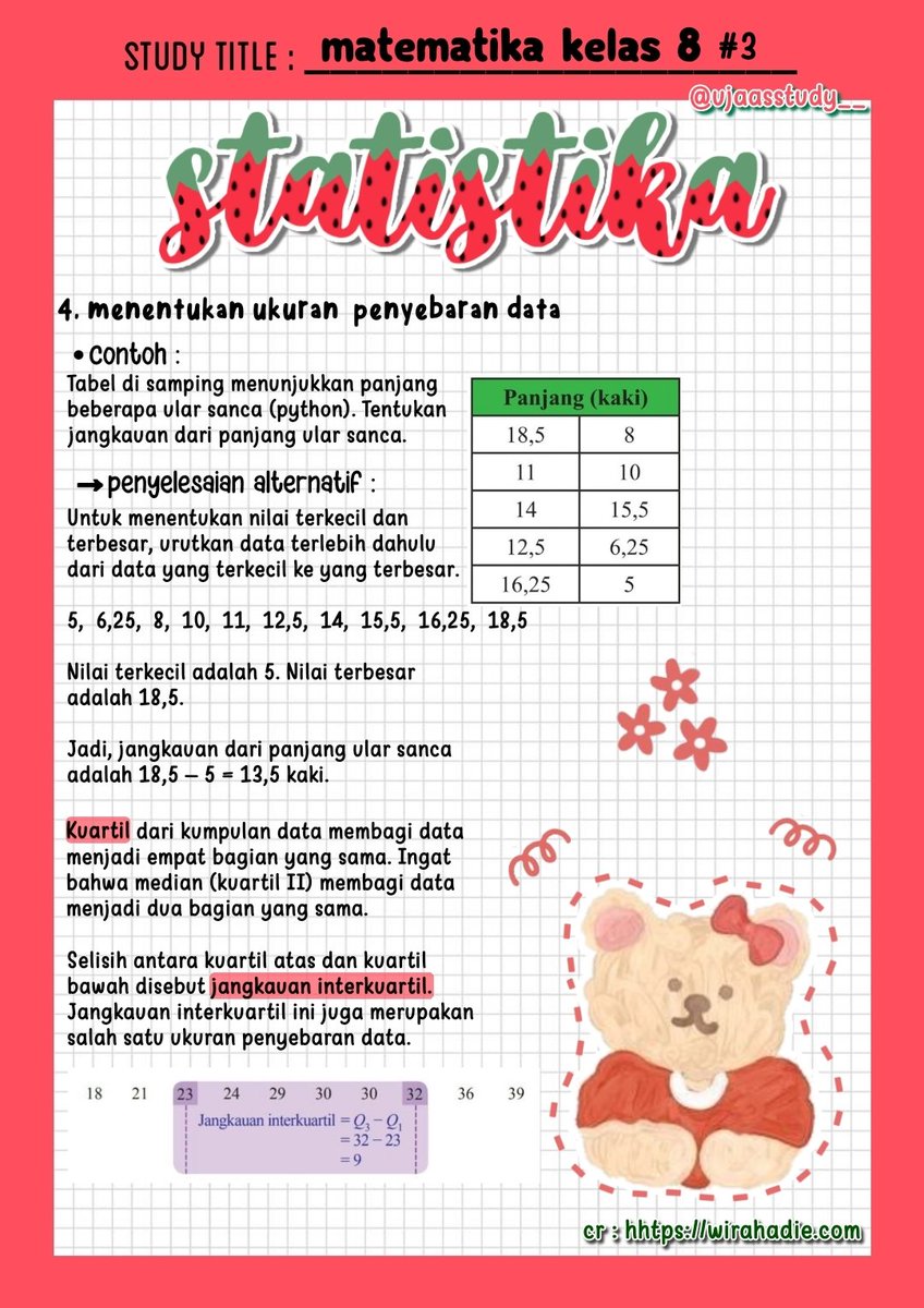 ujaasstudy__'s tweet photo. ⎙ catatan matematika kelas 8 ´ˎ-
     ꨄ. statistika

🌻: AHAHAH maap ya fren catatan kelas 8 lagii, labil bgt akunya😭💪🏻

[ #ambisverse #catatankelas8 #studytwt ] https://t.co/SwtoklUh8c