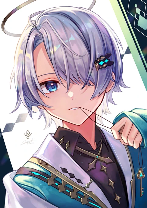 #社会人絵師活動応援フェス
ありがたいフェスだ〜っ🕺!!

目が合うと目が離せなくなる魔法を込められたらなと思ってます☺️🕊💫
白髪と美少年はいいぞ!! 