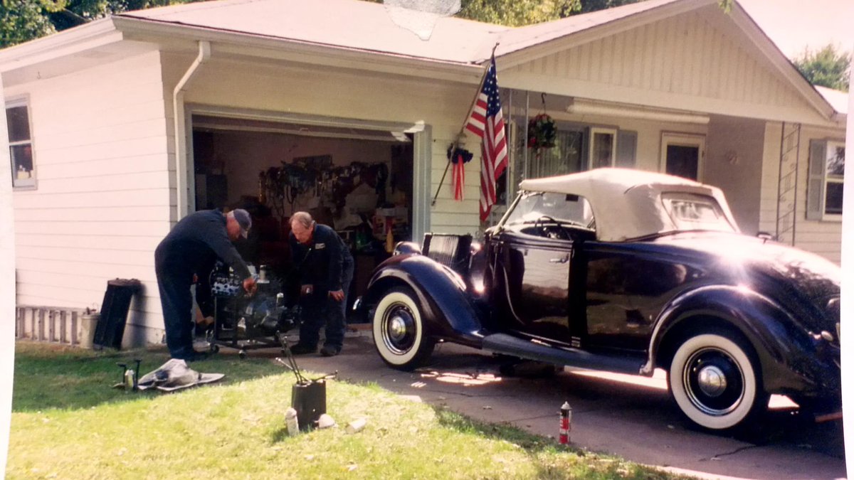 asahlstein's tweet photo. My father was the most wonderful and amazing person ever.  He is still very much alive as he gave us the most amazing life stories and values. Dad was a lifelong Ford Racing fan and should have his own Ford part number. Replacing Flathead !@AdvanceAuto #GarageMoments #Contest https://t.co/0BTClKFPkR