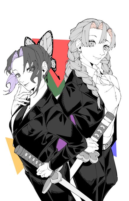 波さんがTwitterに投稿した胡蝶しのぶ(鬼滅の刃)のイラスト。