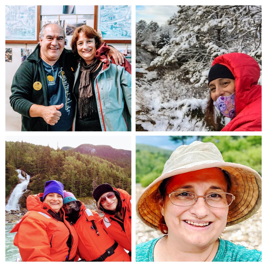 LMoralesPhoto's tweet photo. I'm always on the other end of the camera! Here in Portugal with fellow hospitalero at Sao Pedro de Rates; in my own town at @thetrustees Lyman Preserve; hiking in #VT and rafting with my kids in #Alaska #flashbackfridaz @TravelBugsWorld @AOAOxymoron @jenny_travels https://t.co/fJKRSSqKTl