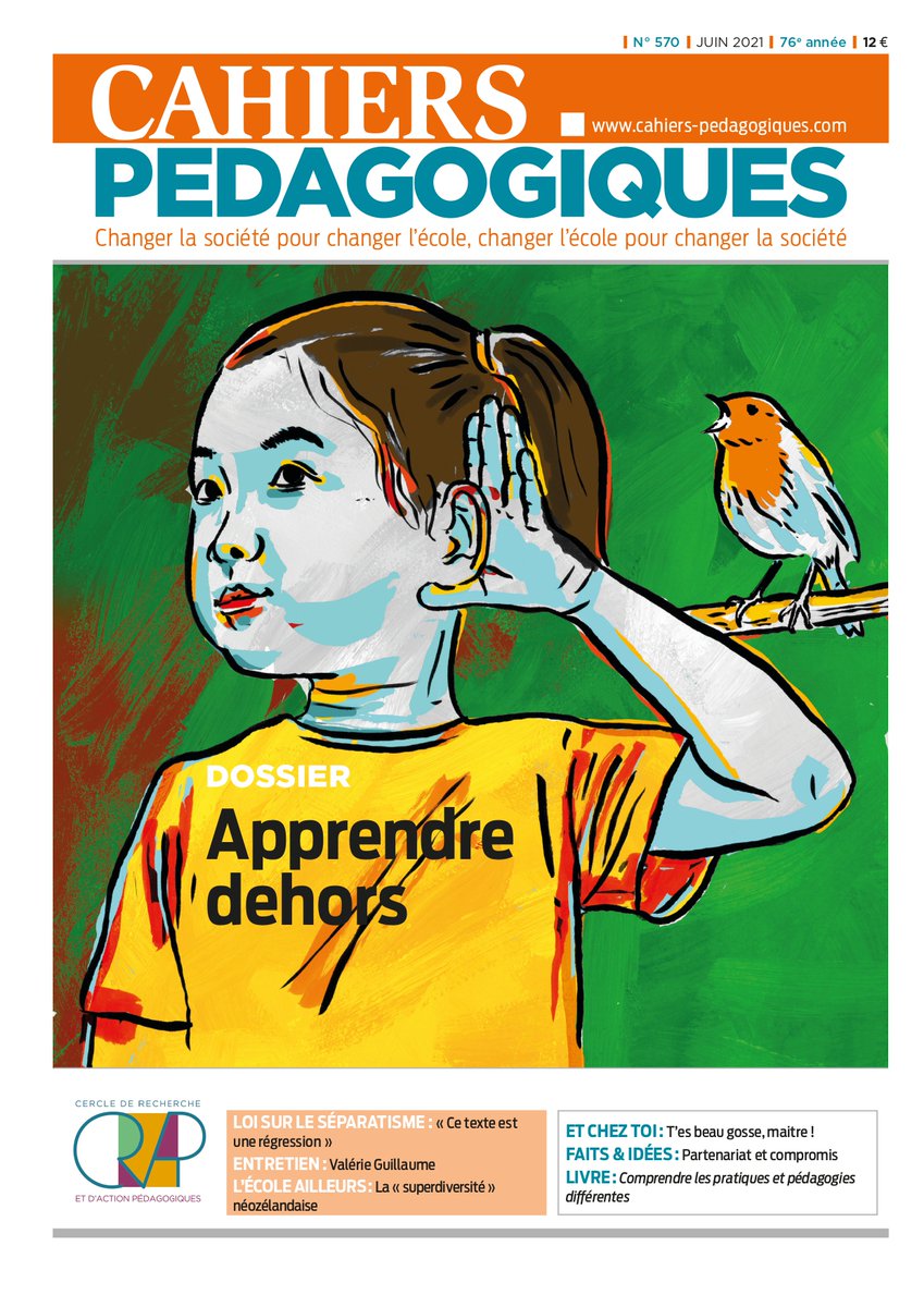 [PARUTION] Et voici le dernier-né des #Cahierspedago, le n°570, Apprendre dehors!
Coordonné par @AurelieZwang et Jean-Michel Zakhartchouk.
Le dossier de l'été!
#écoledehors

librairie.cahiers-pedagogiques.com/fr/revue/860-a…