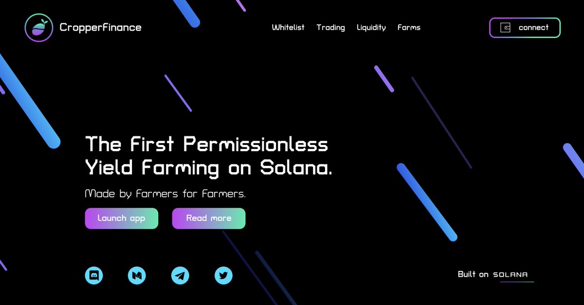 CropperFinance's tweet photo. ✨ Our official website is live !! ✨

https://t.co/uzwloLlWMx

#SolanaSummer #solanaszn #Solana #CopperFinance #CRP https://t.co/UsK9kE2rgb