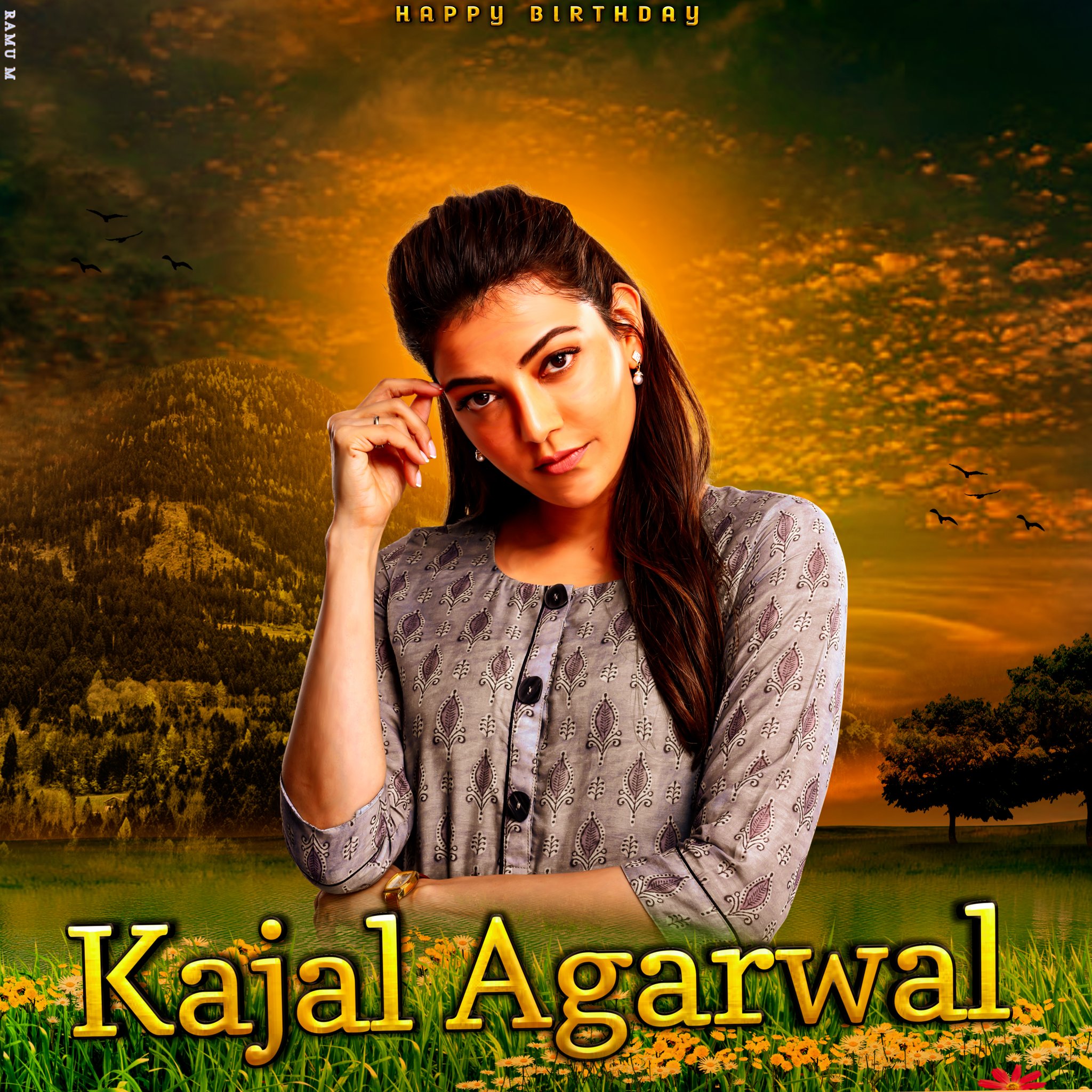 Happy birthday kajal agarwal  Design by : 