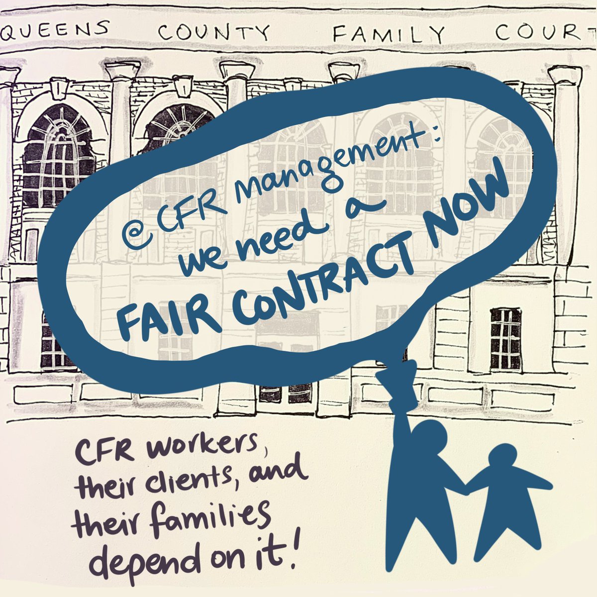 alaa2325's tweet photo. The Center for Family Representation management has been stonewalling in contract negotiations for over a year after having run a scorched earth anti-union campaign. They refuse to allow our workers to have just cause protections, and other essential rights. #FairContractCFR https://t.co/UlWb98Mrne