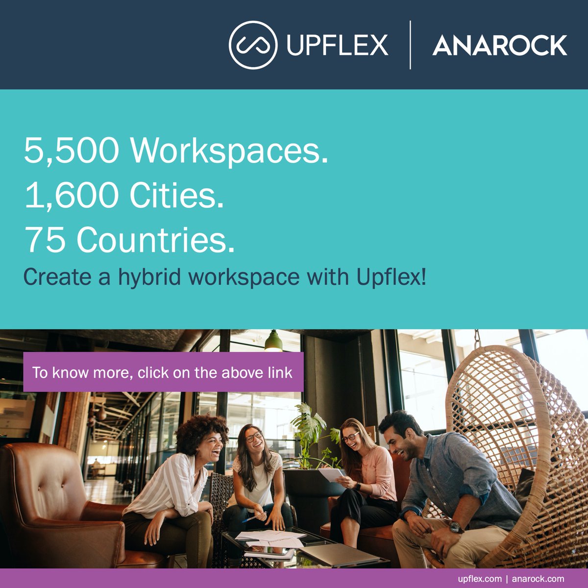 ANAROCK's tweet photo. Our goal is to increase the @UpflexAppGlobal footprint to an estimated 1,000 centres across #India in the next 12 months. Click here to know more: https://t.co/UsjT8ZaPgm #UpflexIndia #flexiworkspaces #futureisflexible #workfromanywhere #remotework #returntooffice @TheAnujPuri https://t.co/Z7CE7EqNDI