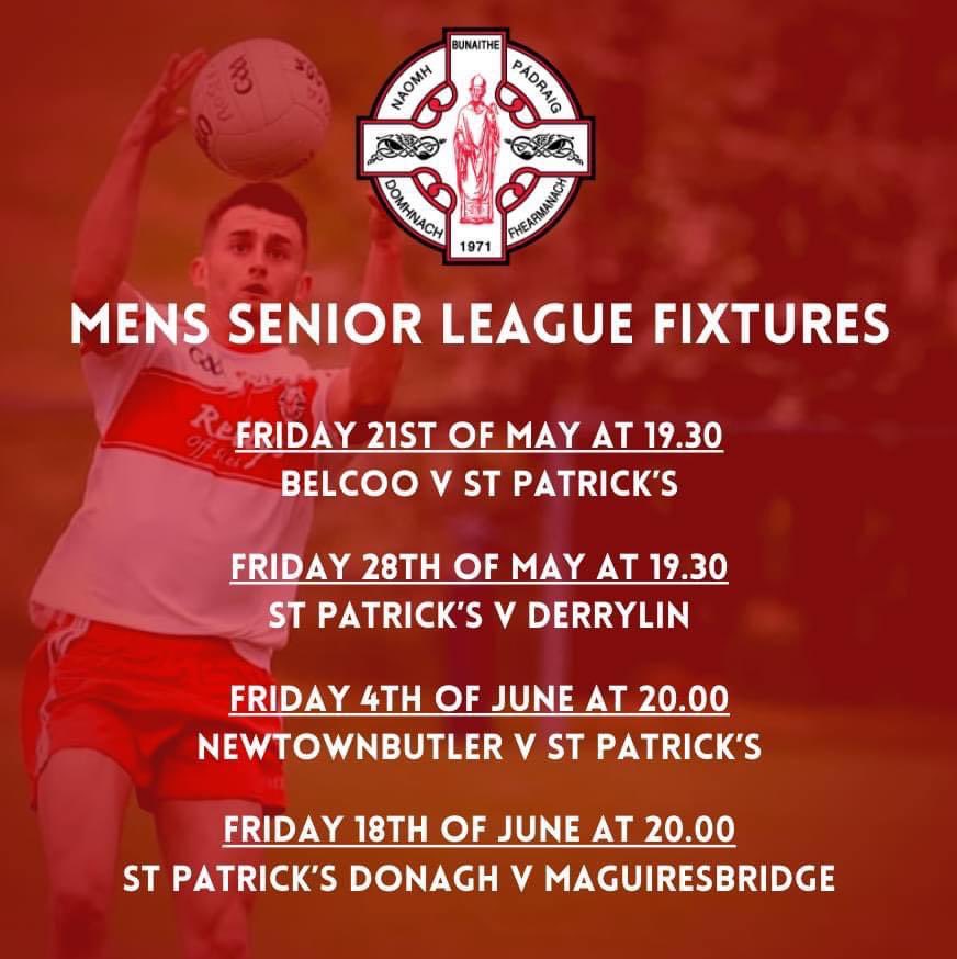 Our Senior Men are back in action tonight at home to Maguiresbridge at 8pm! Best of luck lads!