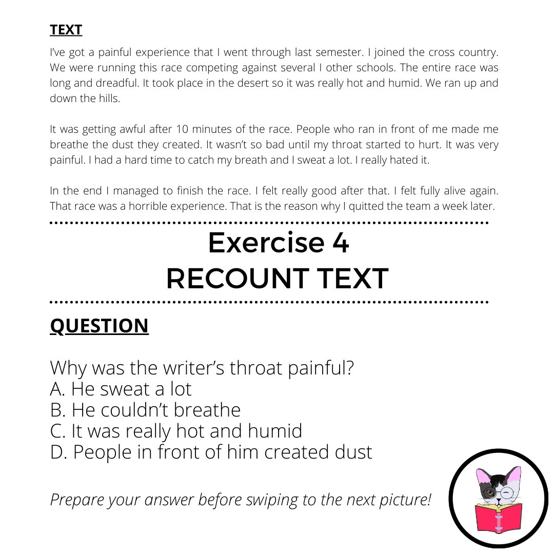 LEOanytime_'s tweet photo. RECOUNT TEXT
Exercise 4
#LEOTypesOfText #RecountText https://t.co/b864s0y8D7