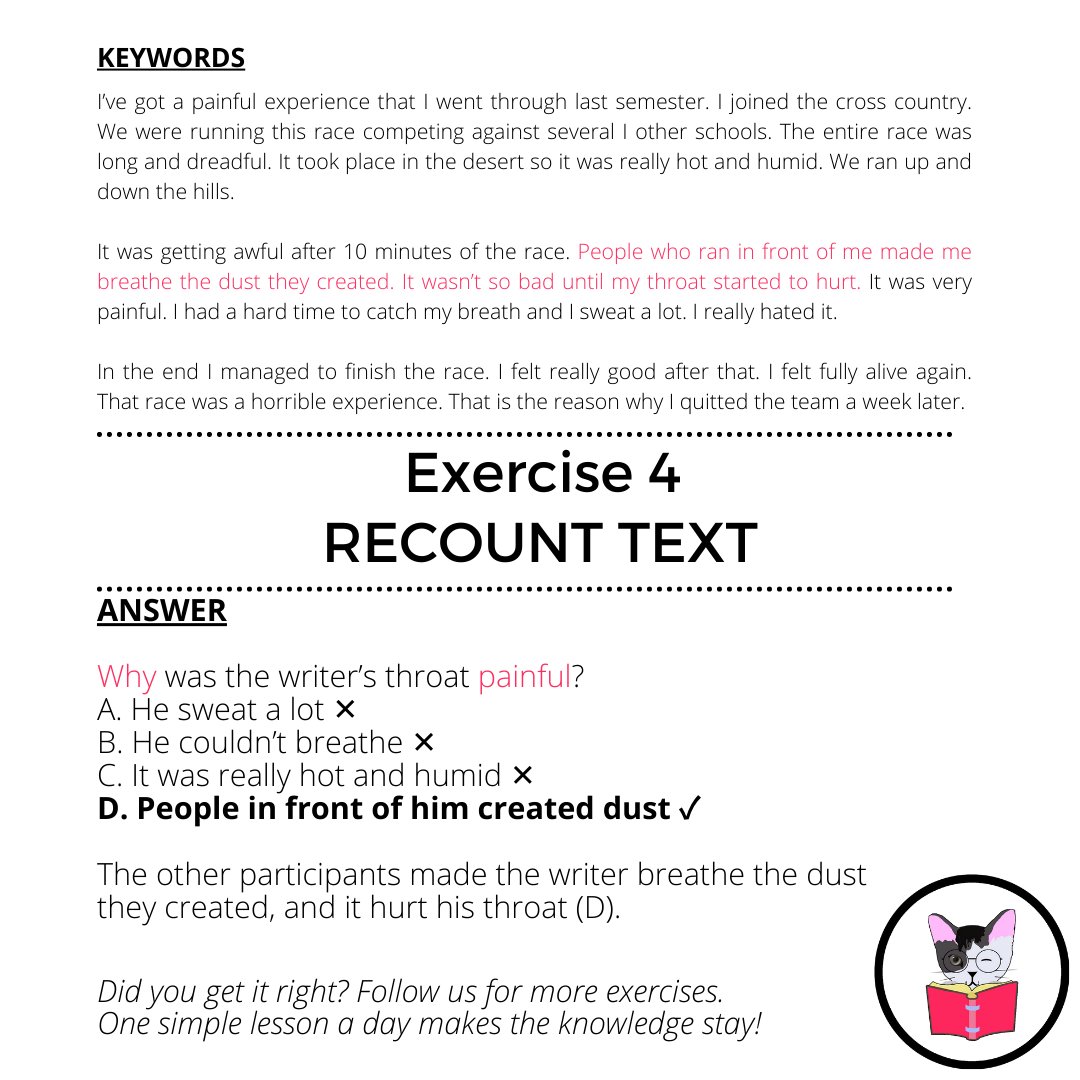 LEOanytime_'s tweet photo. RECOUNT TEXT
Exercise 4
#LEOTypesOfText #RecountText https://t.co/b864s0y8D7