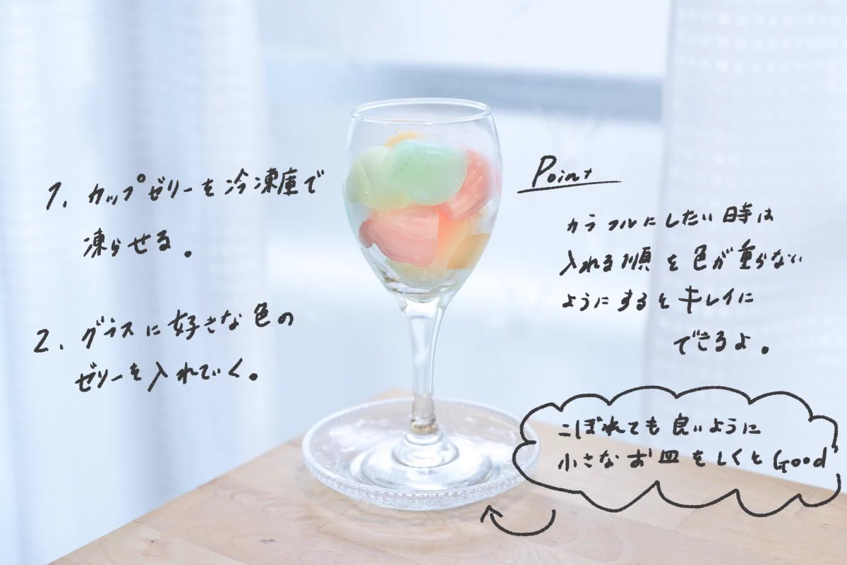 コツあり？カップゼリーで作る淡色のクリームソーダの作り方！