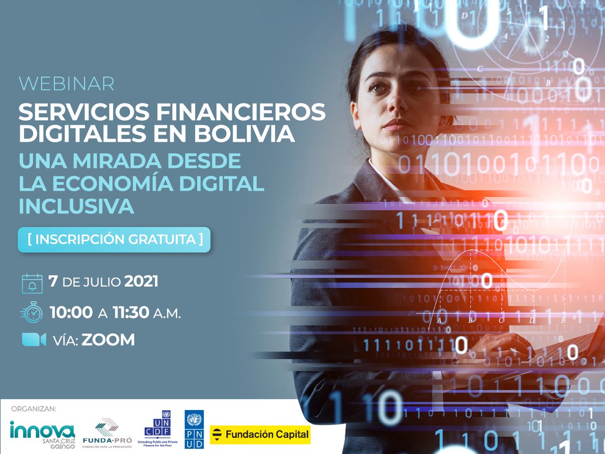 LuisCalvo4's tweet photo. ¿Qué es la Economía Digital Inclusiva? ¿Cuál es el estado de los servicios financieros digitales en Bolivia? Estaré participando en este interesante webinar explicando la experiencia de @UNCDFdigital en la temática. Inscríbete aquí: https://t.co/KxcJDVijXW https://t.co/07zZTzyELc