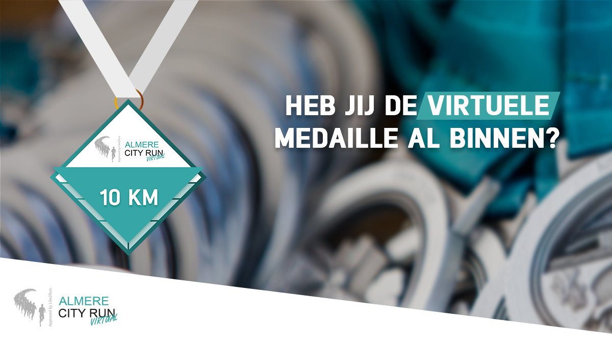 Heb jij de virtuele medaille al binnen? 🤩 Je kunt nog twee weekenden gratis meedoen aan de virtuele editie (10 Engelse mijl / 10 km). Succes iedereen die dit weekend loopt!⠀

Informatie en gratis aanmelden 👉 bit.ly/acr-virtueel

📆 19, 20, 26 en 27 juni⠀

#AlmereCityRun