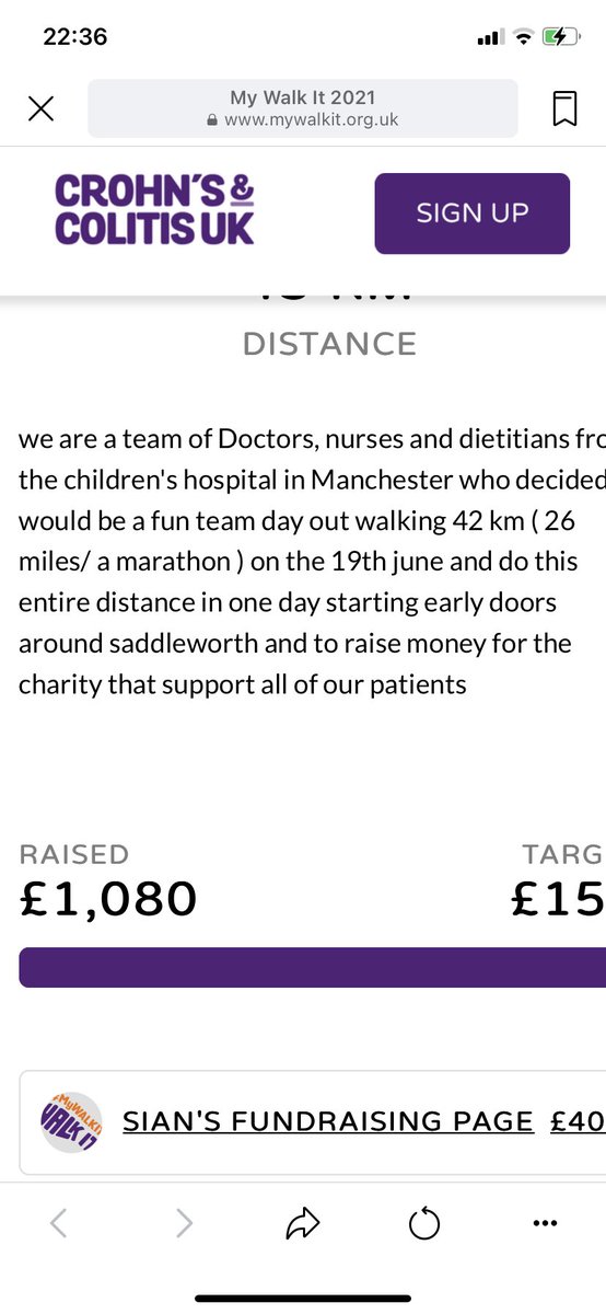 Tomorrow the paediatric gastroenterology team @RMCHosp will be doing a 26mile walk in aid of a charity close to all of our hearts. Fantastic that we have raised so much already wish us luck @RMCHcharity @RMCH_Ward77 @RMCH_Ward75 @CrohnsColitisUK