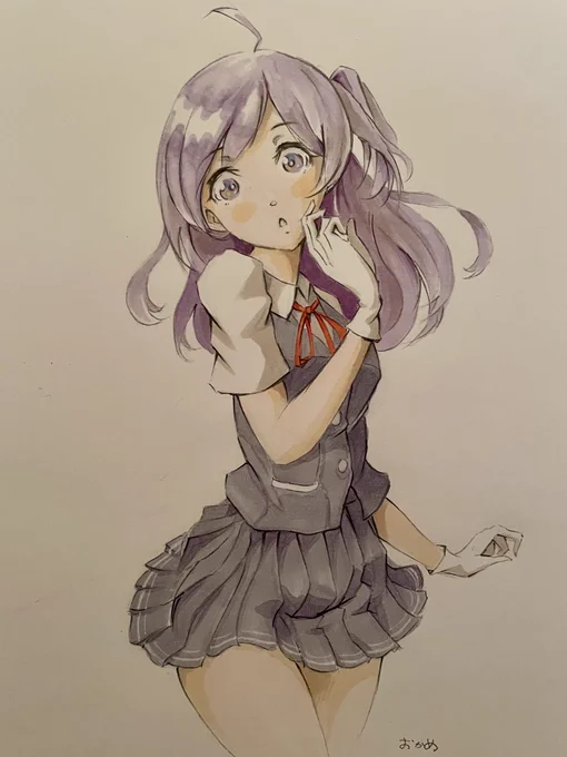 萩風ちゃんでした。

突然「はぎちゃんお誕生日おめでとう‼️🎉」…って言われてびっくりしたお顔😊

#艦これ版深夜の真剣お絵描き60分一本勝負
#艦これ版真剣お絵描き60分一本勝負_20210618 