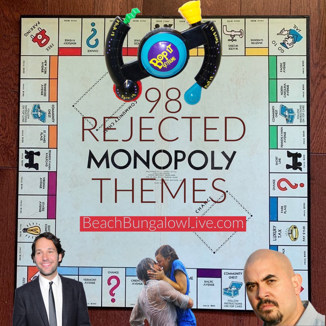 NEW EPISODE (link in bio)
What are some Monopoly board theme ideas that didn’t make the cut? Sound off below!
#monopoly #horsopoly #bopit #twister #boardgames #paulrudd #boardwalk #podcast #comedy #comedypodcast #humor #rejection #nicholassparks #thenotebook #noelgugliemi