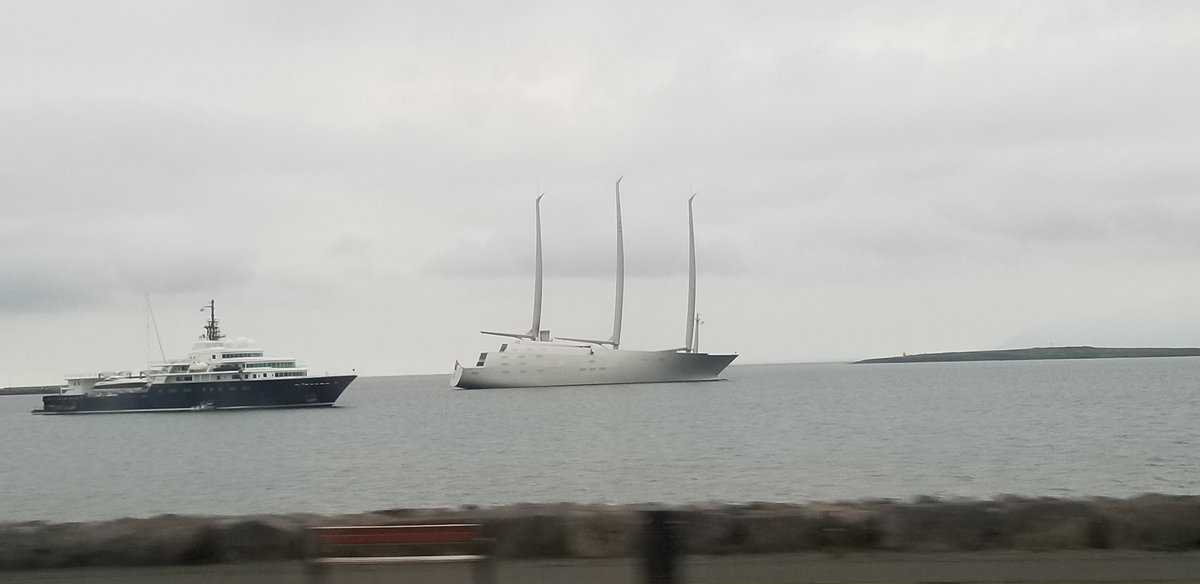 KnockOutSoljah's tweet photo. Sailing Yacht A.  $400M.  A-MA-ZING!!!!  #sailingyachta @SailingYachtA such a dream.  It was a blessing to just drive by this beast.  😅 #superyacht #reykjavik #iceland https://t.co/PACBzV0sKh