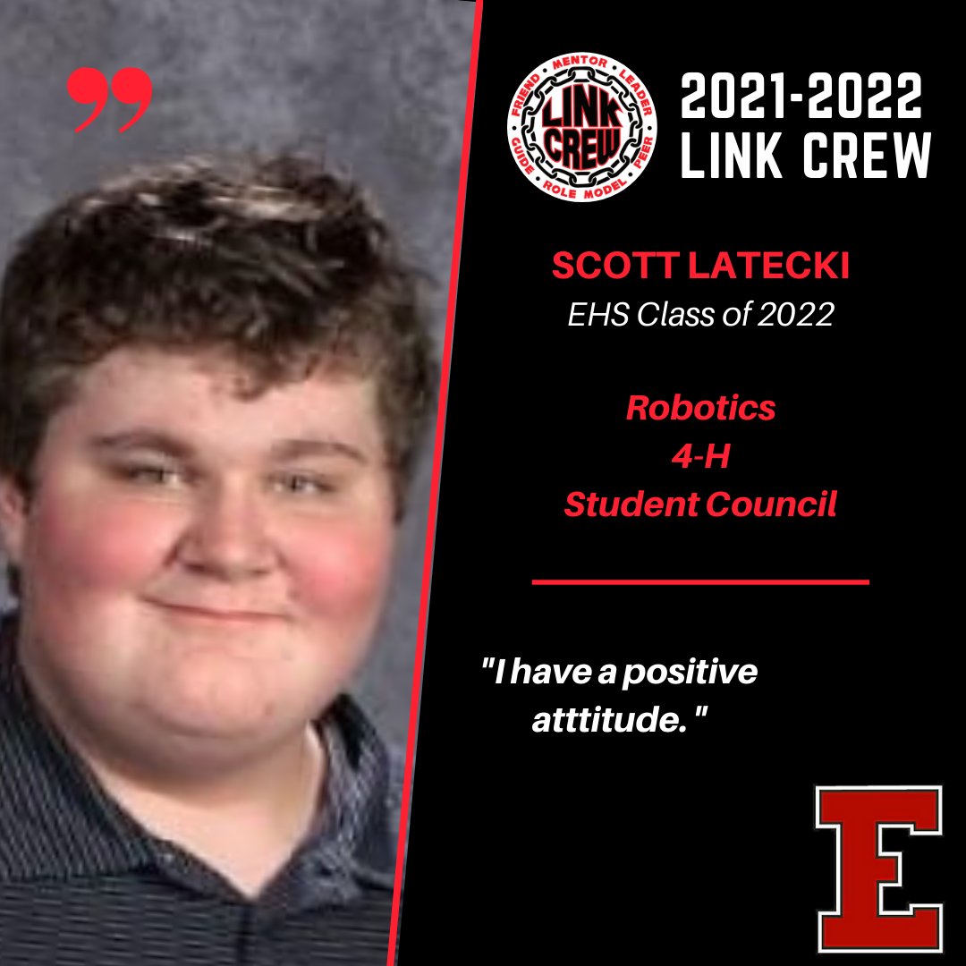 ElyriaLinkCrew's tweet image. Today we would like to introduce and celebrate 2021-2022 Link Leaders Jasir Lucky and Scott Latecki! Welcome back Scott and welcome to the crew, Jasir! We can&apos;t wait to meet the EHS Class of 2025!