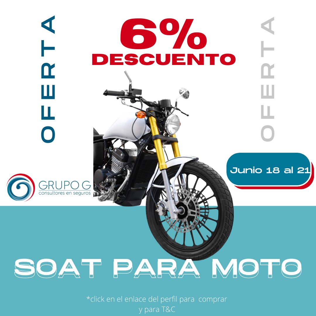 GrupogSeguros's tweet photo. 🚘🏍🚙 #SOAT con #descuento, lo recibes en tu correo electrónico. Haz tu vida más fácil y ahorra con esta #promoción #soatcondescuento🤑 #soatcolombia #seguroscolombia #seguros #ahorro #soatmoto https://t.co/kVfIw710Fh