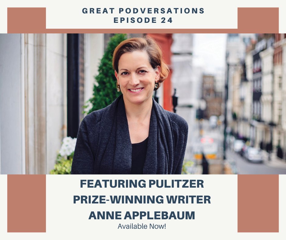 New episode! Anne Applebaum & Jason Stanley talk about Applebaum’s book, ‘Twilight of Democracy' 
Listen now!
#greatpodversations #kentuckyauthorforum @randomhouse @doubledaybooks @TheAtlantic @Yale @NPR  @anneapplebaum @jasonintrator