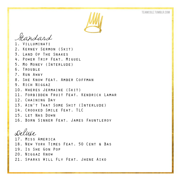 j cole born sinner album tracklist j cole born sinner album tracklist
