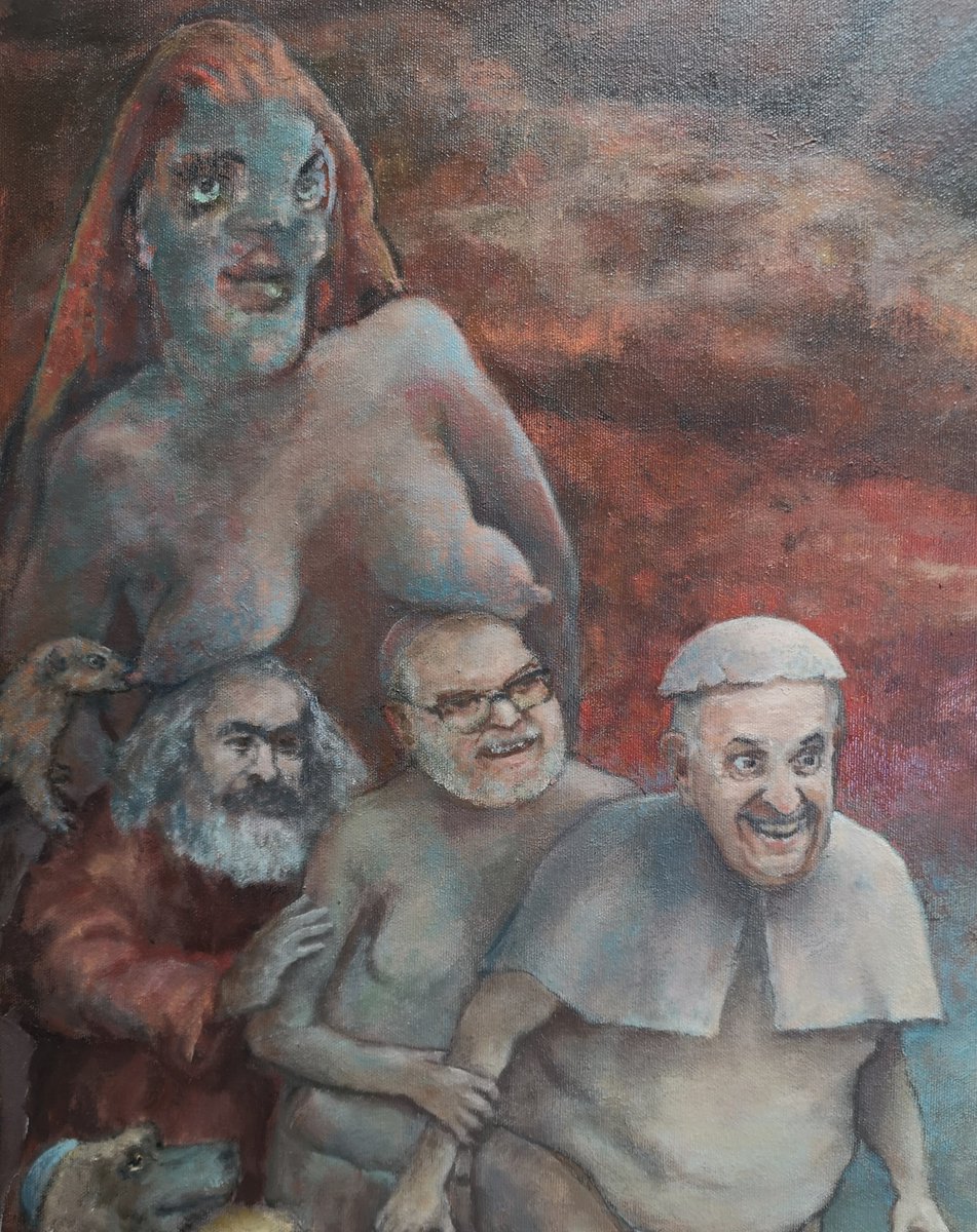 Eugeniopainter's tweet photo. Pachamma, Pope, Marx and Marx (detail)
#cardinalmarx #Pachamama #Bergoglio https://t.co/PpvQMb6WCs