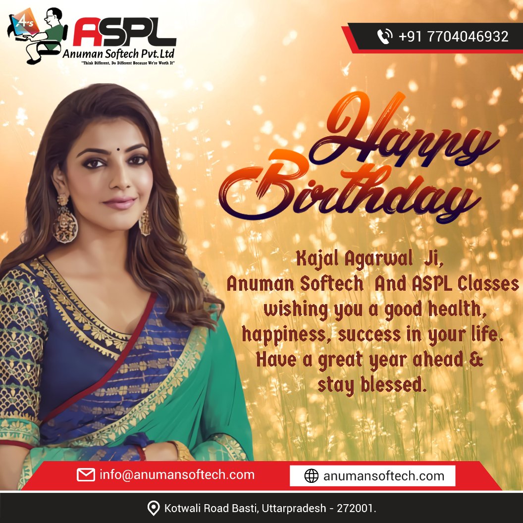 AsplClasses's tweet image. Happy birthday
@MsKajalAggarwal Ji, @Asplbst & @AsplClasses wishing you a good health, happiness, success in your life. Have a great year ahead & stay blessed.
#KajalAggarwal
#HappyBirthdayKajal
#KajalBirthday
#kajalagarwal
#birthday
@Karthi_Offl