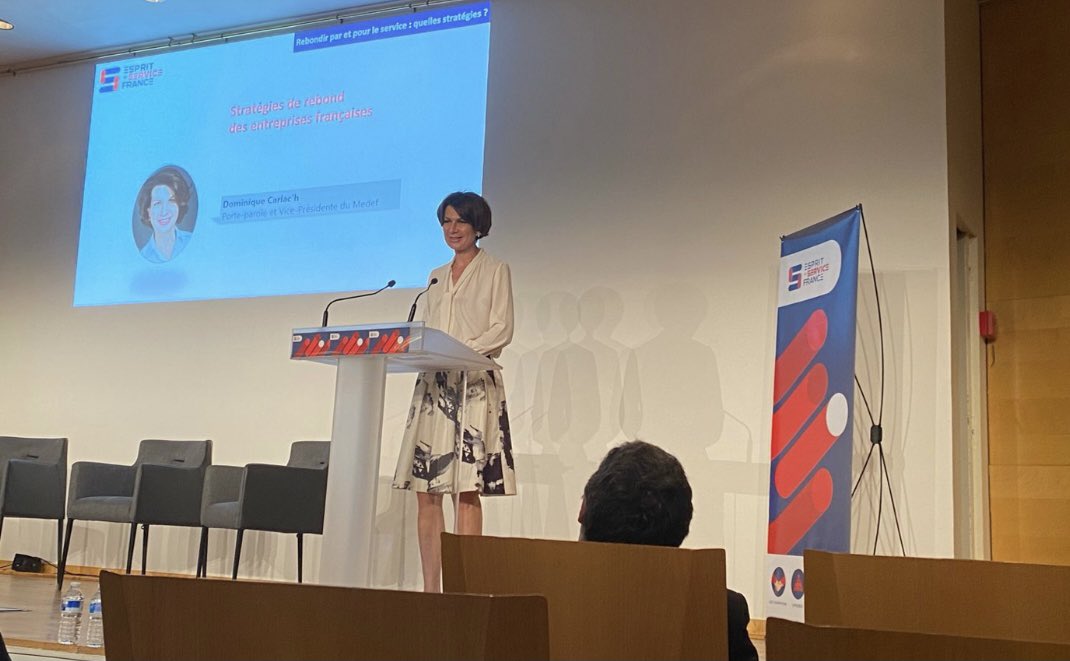 Merci à <a href="/espritservicefr/">Esprit de Service France</a> pour cette passionnante séquence autour de la stratégie de rebond des #entreprises françaises.Une occasion de rappeler que l’investissement,le refus de l’immobilisme et enfin le rôle essentiel du leadership sont les clés d’une santé #économique retrouvée!