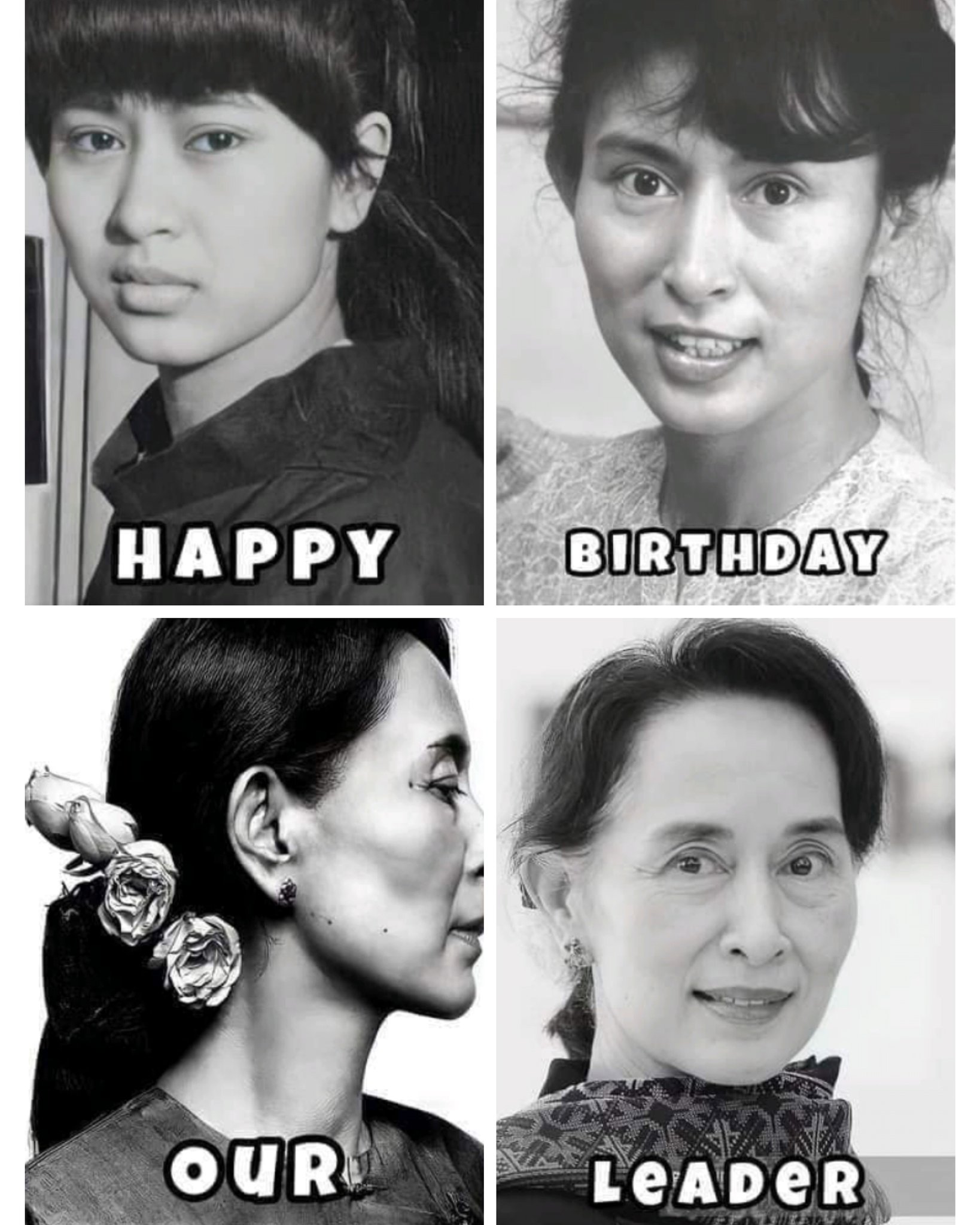 Happy 76th birthday to our state counsellor ( the mother of MYANMAR ) FREEDOM FROM FEAR. 