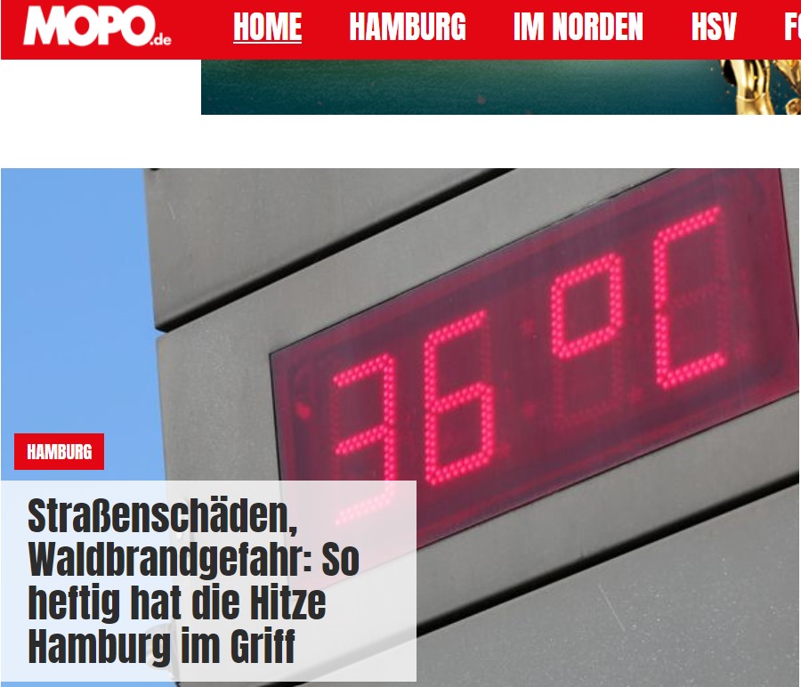 Trotz Hitzerekord in #Hamburg. In den Kleingärten sind die Temperaturen nachweislich 4-6 Grad angenehmer. Kurzum: #Kleingärten sind #Klimarelevant, besonders für zubetonierte Großstädte. (Bild: <a href="/mopo/">Hamburger Morgenpost</a>)