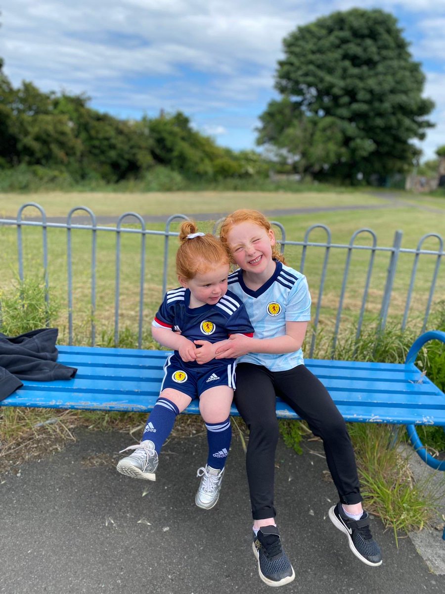 keithwright47's tweet photo. Cmon Scotland, we can do this! My wee beautiful ginger granddaughters are right behind you!🏴󠁧󠁢󠁳󠁣󠁴󠁿⚽️ https://t.co/DwSmY7nnDh
