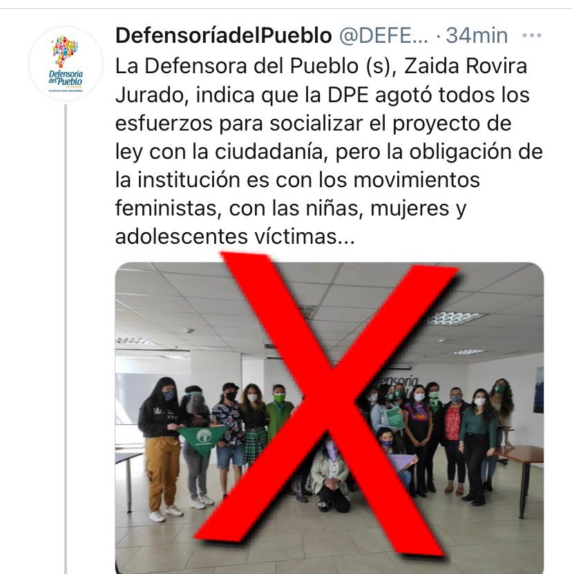 Andreit_Cas's tweet photo. Esto no nos representa @LassoGuillermo #EncontremonosPorLaVida @DEFENSORIAEC VERDE PRO ABORTO 💙cuando nos escuchan a los que amamos la vida? https://t.co/ChRilM0nDA
