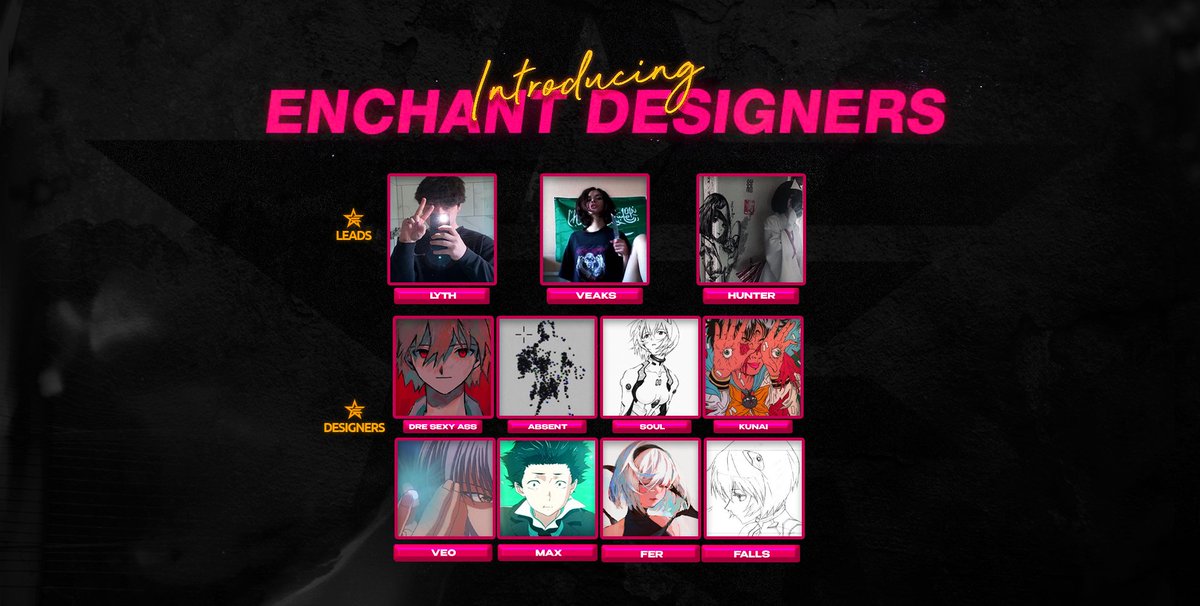 ENCH4NTMENT's tweet photo. INTRODUCING ENCHANTS NEW DESIGN ROSTER! https://t.co/sfpOxnpd7C