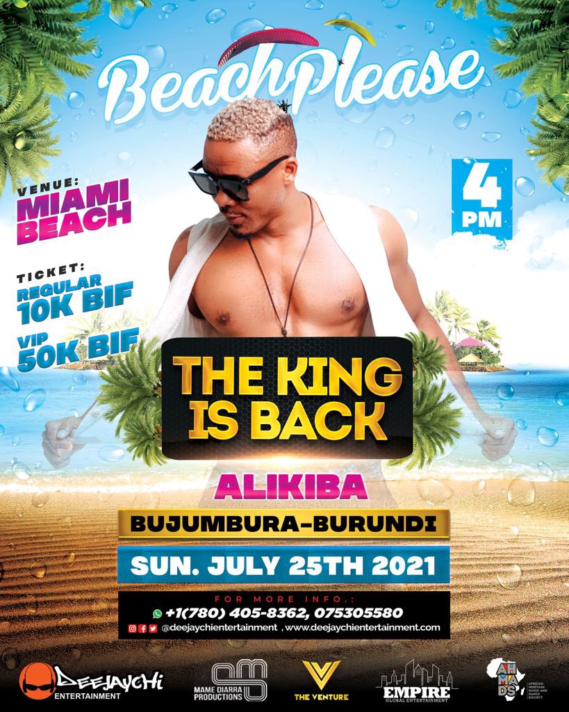Next on the line. King <a href="/alkiba/">alfredo kim balam</a> on this one. Bujumbura Burundi. Sunday July 25 @ the Miami Beach