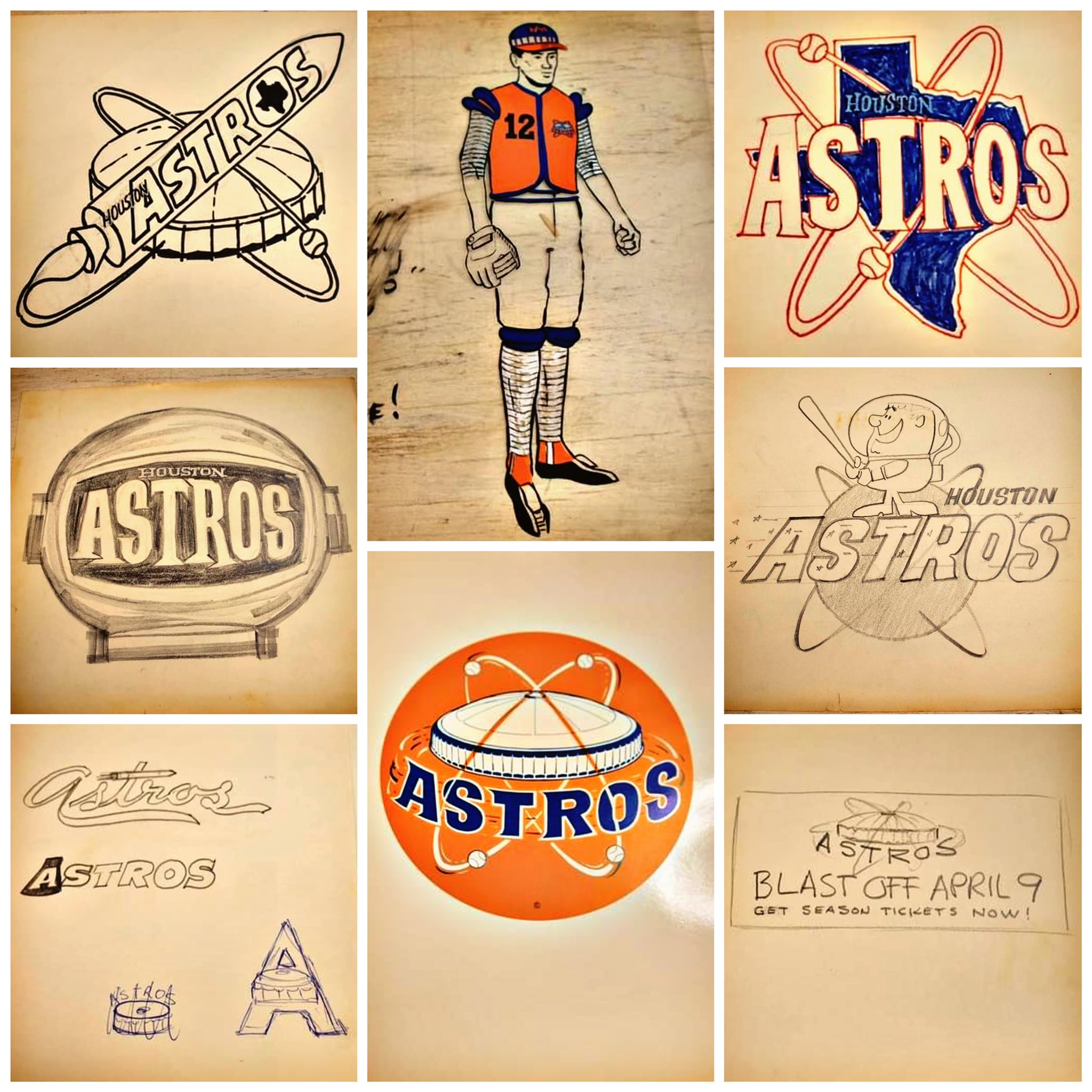 Mike Acosta on X: Many names were considered when the Colt .45s were  renamed after the 1964 season. Astros and Stars were the finalists and  these are some of the logo concepts