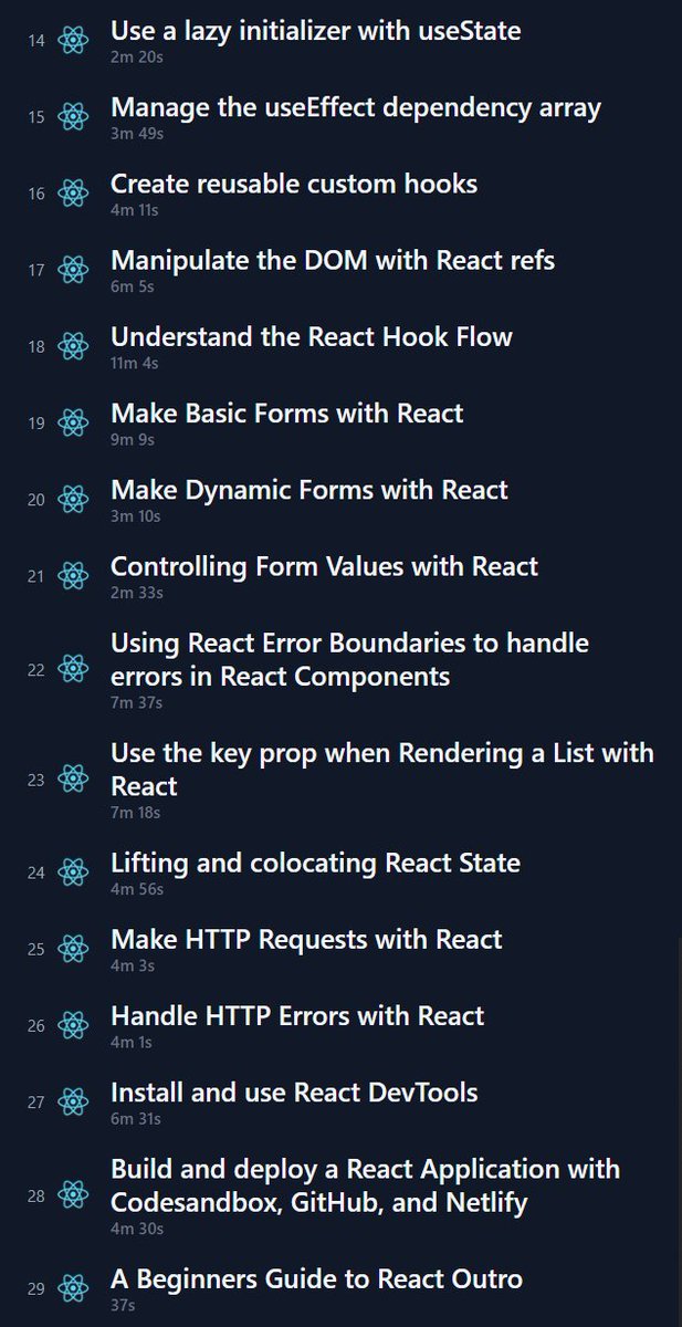goncy's tweet image. Si querés aprender React, el curso que siempre recomiendo es The beginner&apos;s guide to React de @kentcdodds, es completo, actualizado, explica muy bien y es gratis 🙌

egghead.io/courses/the-be…