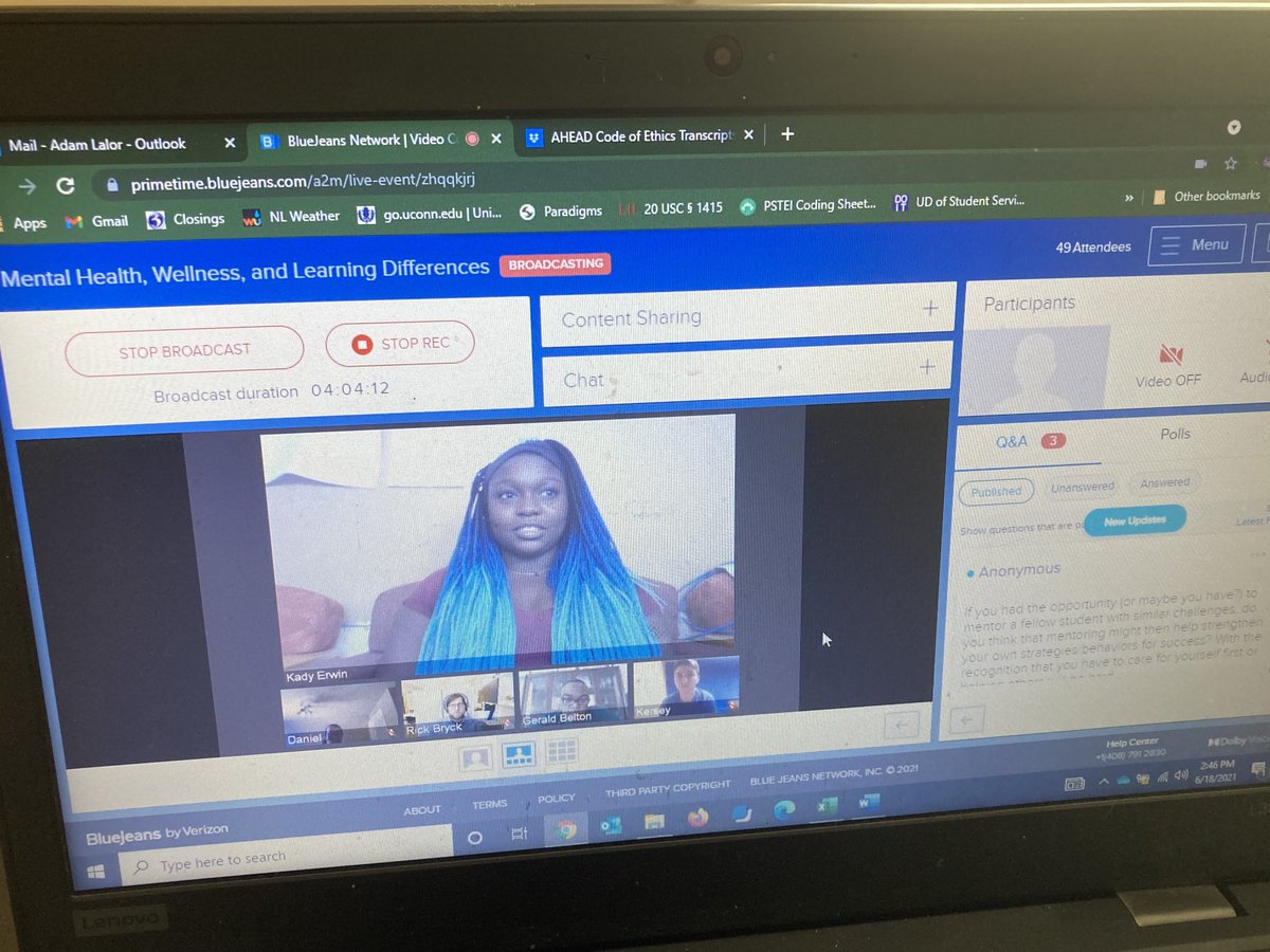 Important panel discussion happening now at Landmark College’s Online Summer Institute for Educators on Neurodiversity, mental health, and wellness! Thank you for speaking out LC students!
