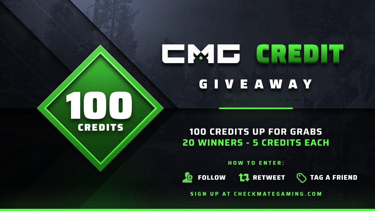 100 CREDIT GIVEAWAY

20 winners of 5 Credits each

➡️Follow
♻️Retweet
👥Tag a Friend

Winners announced Thursday the 24th!
#Giveaway #Giveaways