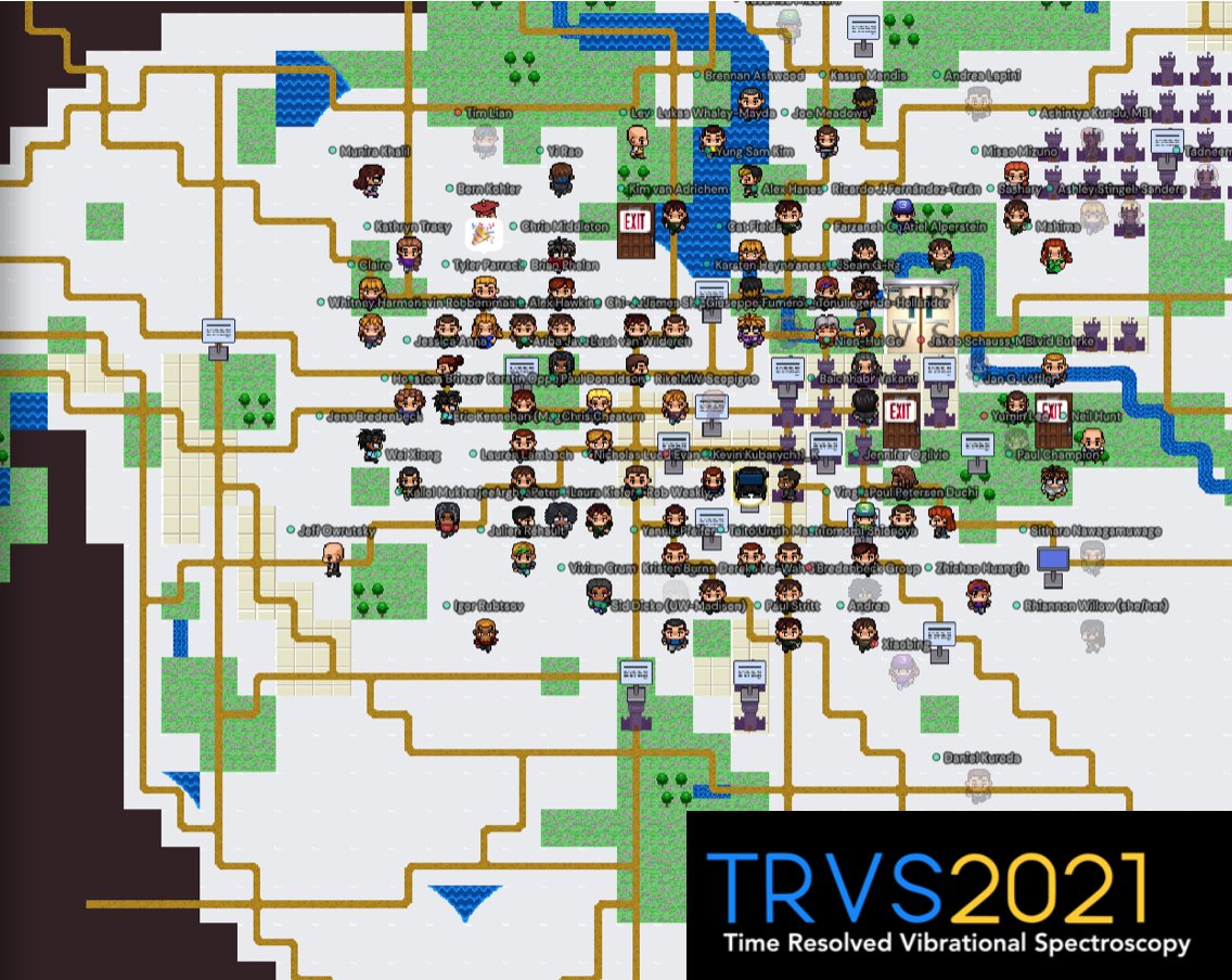 So many trvs2021.org attendee avatars in the conference photo! We are in our virtual Ann Arbor map in Gather!