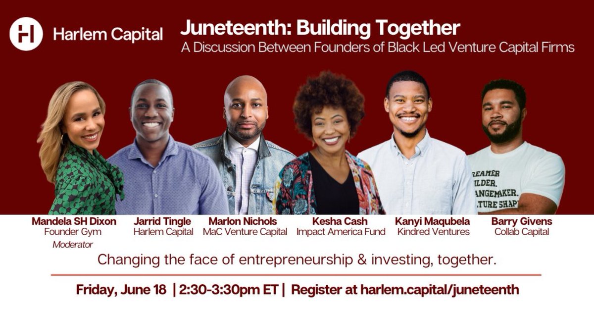 Kyra Barker 🇹🇹 (@thekyrabarker) on Twitter photo What half a billion in capital under management looks like in 2021... <a href="/MandelaSH/">Mandela SH Dixon</a> <a href="/jarridvtingle/">Jarrid Tingle</a>
<a href="/MarlonCNichols/">Marlon C. Nichols</a> <a href="/KeshaCashIAFund/">Kesha Cash</a> <a href="/km/">Kanyi Maqubela</a> <a href="/barrygivensjr/">Barry Givens</a>
#powerpanel #hcpjuneteenth What half a billion in capital under management looks like in 2021... <a href="/MandelaSH/">Mandela SH Dixon</a> <a href="/jarridvtingle/">Jarrid Tingle</a>
<a href="/MarlonCNichols/">Marlon C. Nichols</a> <a href="/KeshaCashIAFund/">Kesha Cash</a> <a href="/km/">Kanyi Maqubela</a> <a href="/barrygivensjr/">Barry Givens</a>
#powerpanel #hcpjuneteenth