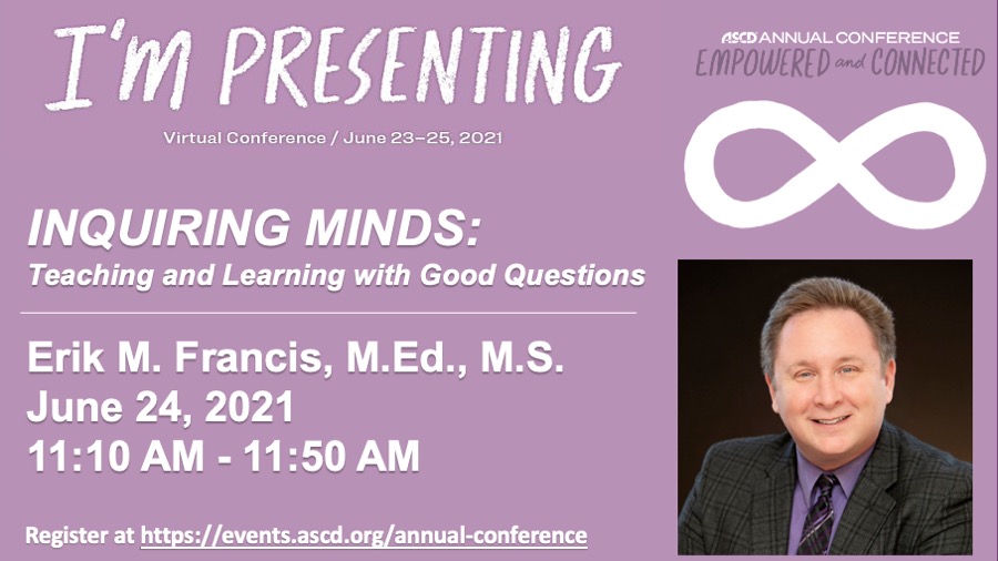 Please join me at @ASCDconf #ASCDannualconference to learn how to pose #goodquestions to promote #inquirybasedlearning #inquiry #DOK #WebbsDOK @ascd @ASCDcommunities  @pushboundEDU @EduGladiators #pln365 events.ascd.org/annual-confere…