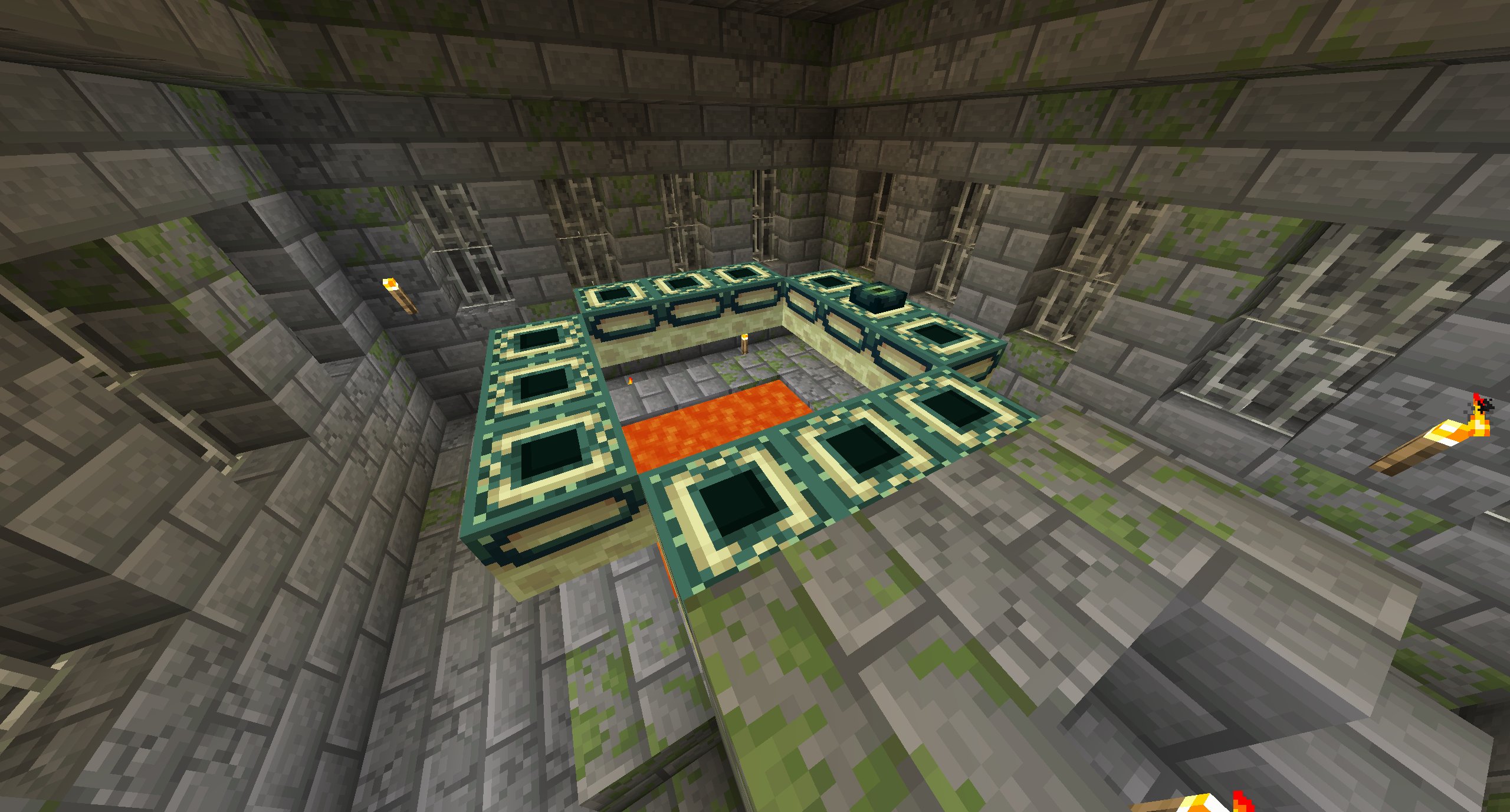 Rikuo 最近のマイクラの進捗はエンドポータルを発見したのと またそれとは全然別の場所ですが廃坑の中に生成されたアメジストジオードも見つけたり そして近くのチェストにグロウベリーもあったので ラッキーだった グロウベリーは光る飾り付け 例えば