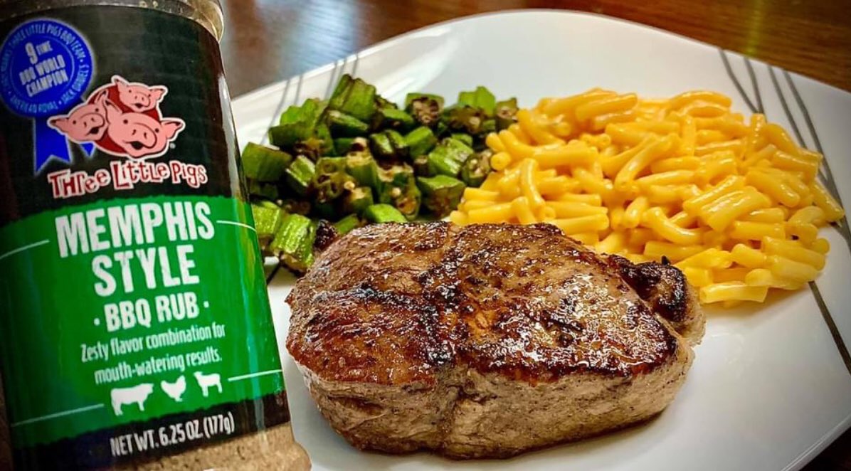 Grilled Pork chop with Three Little Pigs Memphis Rub. #bbq #bbqlife #threelittlepigsrubs #memphisbbq <a href="/ChrisMarksBBQ/">Chris Marks</a> <a href="/NationalPork/">NationalPork</a> <a href="/PorkCheckoff/">PorkCheckoff</a>