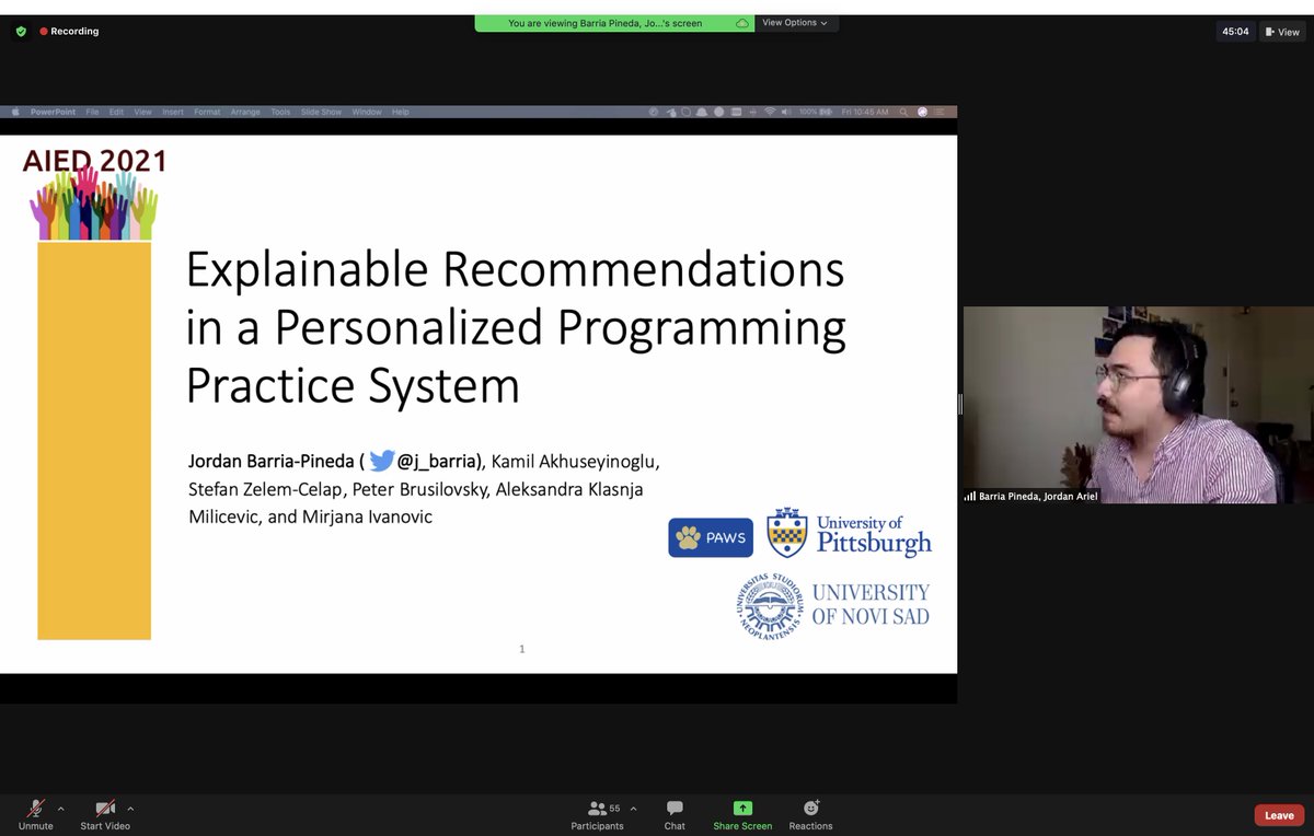 The presentation is starting now. #aied2021 <a href="/pawslab/">pawslab</a>